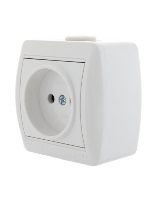Розетка 1-м ОП Nata 16А IP20 без заземл. керамика бел. LEZARD 710-0200-121 710-0200-121
