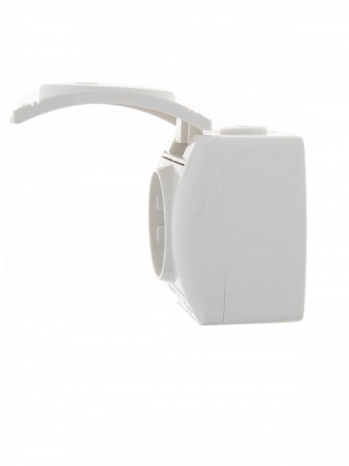 Розетка 1-м ОП Nata 16А IP20 с заземл. с защ. крышкой керамика бел. LEZARD 710-0200-123 710-0200-123