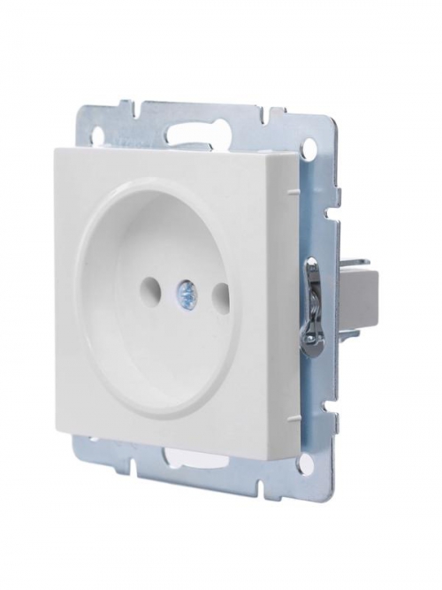 Розетка 1-м СП Vesna без заземл. ПБТ механизм бел. LEZARD 742-0288-121B 742-0288-121B