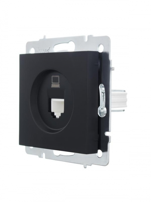 Розетка компьютерная 1-м СП Vesna механизм черн. бархат LEZARD 742-4288-139 742-4288-139