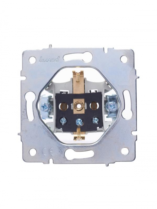 Розетка 1-м СП Vesna с заземл. ПБТ механизм бел. LEZARD 742-0288-122B 742-0288-122B