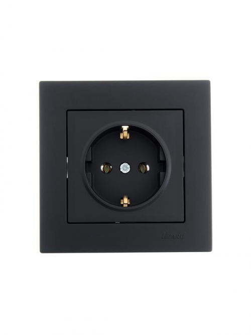 Розетка 1-м СП Vesna с заземл. ПБТ механизм черн. бархат LEZARD 742-4288-122B 742-4288-122B