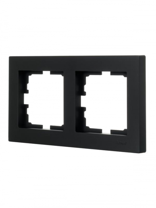 Рамка 2-местн. горизонт. VESNA черн. бархат LEZARD 742-4200-147 742-4200-147
