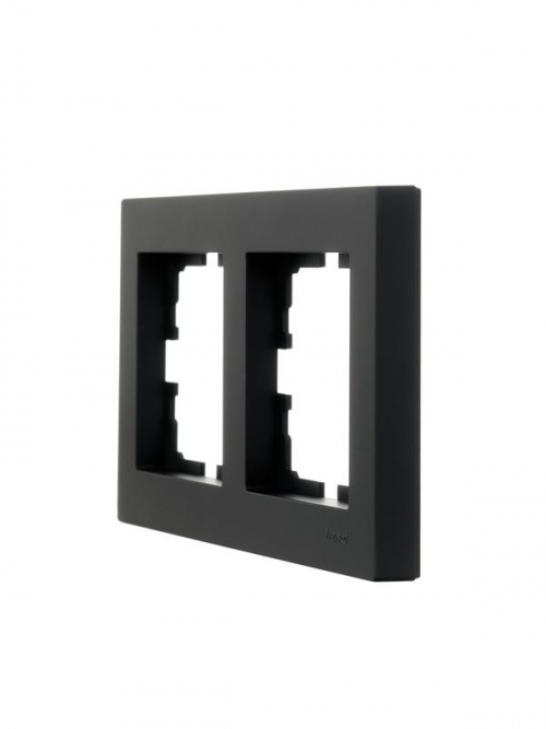 Рамка 2-местн. горизонт. VESNA черн. бархат LEZARD 742-4200-147 742-4200-147