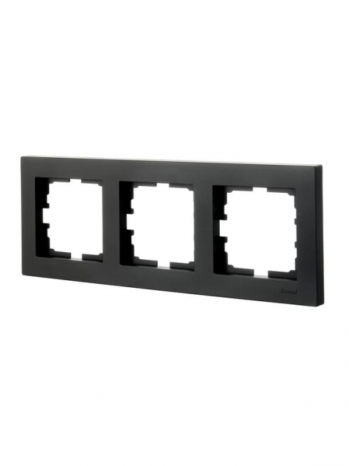 Рамка 3-местн. горизонт. VESNA черн. бархат LEZARD 742-4200-148 742-4200-148