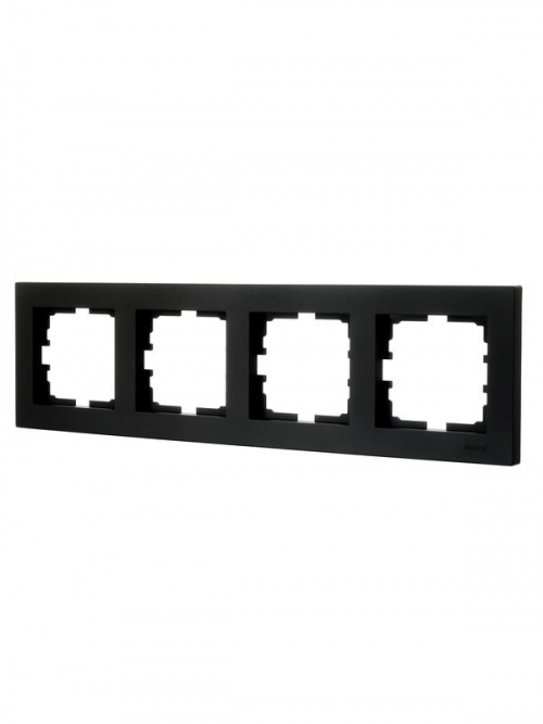 Рамка 4-местн. горизонт. VESNA черн. бархат LEZARD 742-4200-149 742-4200-149
