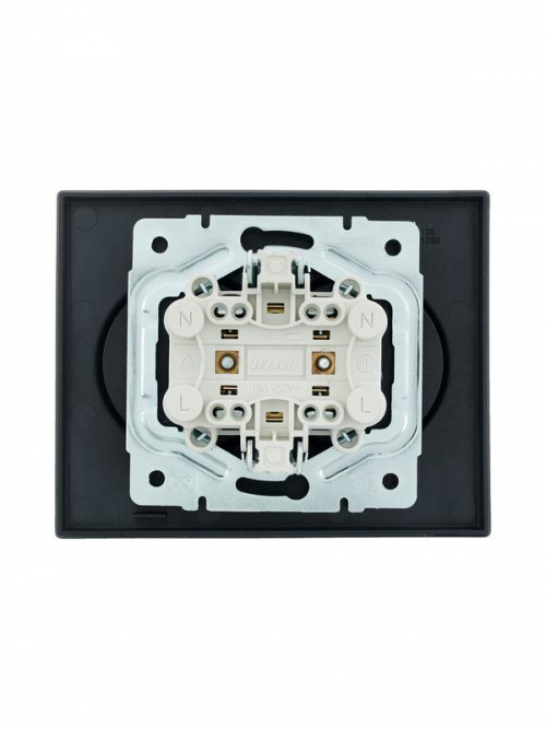 Розетка 2-м СП VESNA без заземл. ПБТ черн. бархат LEZARD 742-4200-128B 742-4200-128B