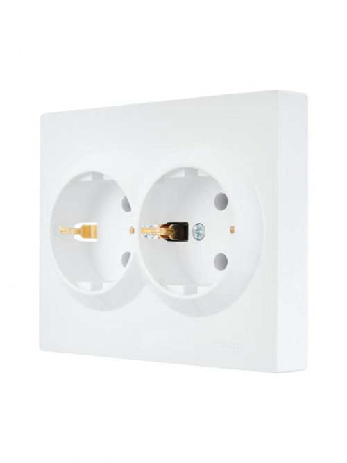 Розетка 2-м СП VESNA с заземл. ПБТ бел. LEZARD 742-0200-127B 742-0200-127B
