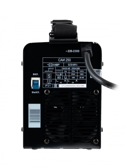 Инвертор сварочный САИ-250 250А d6 140-240В IP21 горячий старт Ресанта 65/6 65/6