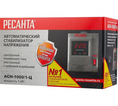 Стабилизатор напряжения АСН-1000/1-Ц 1ф 1кВт IP20 релейный Ресанта 63/6/2 63/6/2