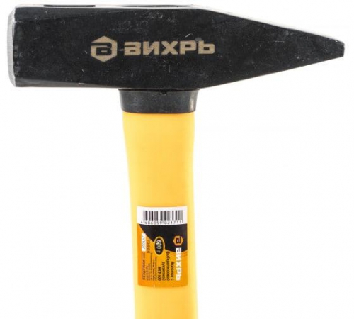 Молоток 600г квадр. боек фиберглассовая двухкомпонентная ручка Вихрь 73/6/8/6 73/6/8/6
