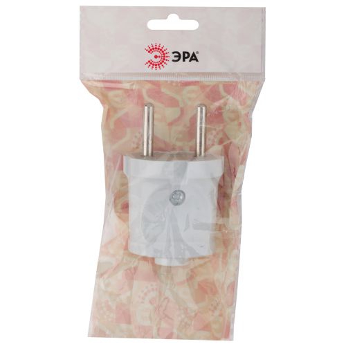 Вилка без заземл. прямая 10А бел. Vx1-W ЭРА Б0039671 Б0039671