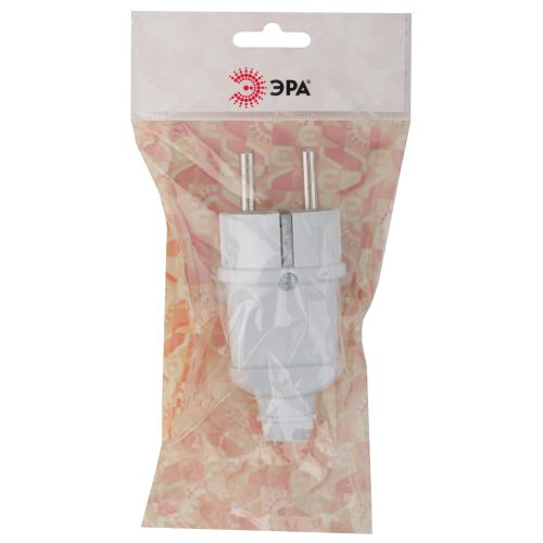 Вилка с заземл. прямая 16А бел. Vx2-W ЭРА Б0039673 Б0039673