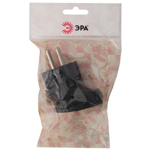 Вилка с заземл. угловая 16А черн. Vx3-B ЭРА Б0039679 Б0039679