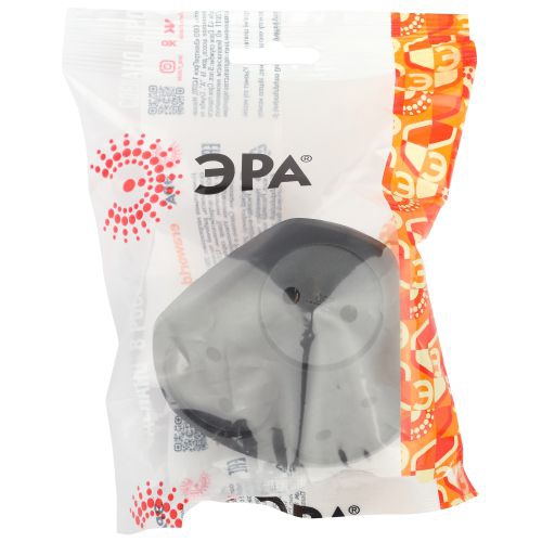 Разветвитель электрический SPx-3-B на 3 розетки без заземл. 10А черн. Эра Б0059721 Б0059721