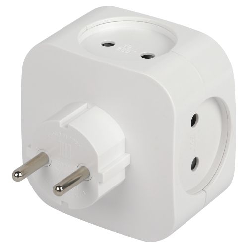 Разветвитель электрический SP-4-USB-W на 4 розетки 220В+ 2xUSB 2400мА без заземл 10А бел. Эра Б0049532 Б0049532