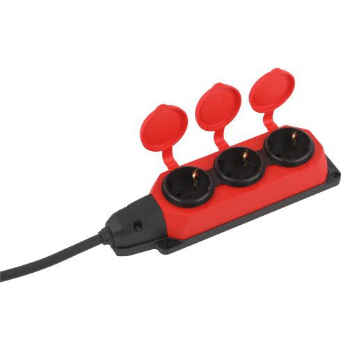 Удлинитель силовой UK-3e-3x1.5-10m-IP44(KG) с заземлением 3 розетки каучук 10м КГ 3х1.5кв.мм IP44 Эра Б0057580 Б0057580