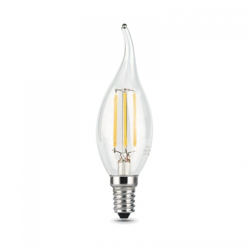 Лампа светодиодная филаментная Filament 7Вт свеча на ветру 4100К нейтр. бел. E14 580лм GAUSS 104801207 104801207