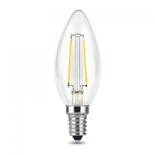 Лампа светодиодная филаментная Filament 7Вт свеча 4100К нейтр. бел. E14 580лм GAUSS 103801207 103801207