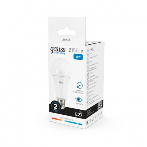 Лампа светодиодная Elementary 25Вт A67 6500К холод. бел. E27 2150лм GAUSS 73235 73235