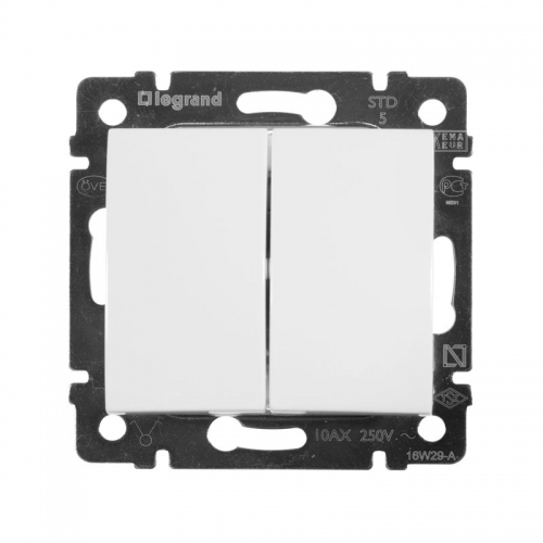 Механизм выключателя 2-кл. СП Valena 10А IP31 бел. Leg 774405 774405