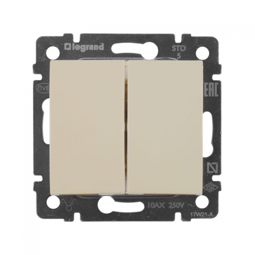 Механизм выключателя 2-кл. СП Valena 10А IP31 сл. кость Leg 774305 774305