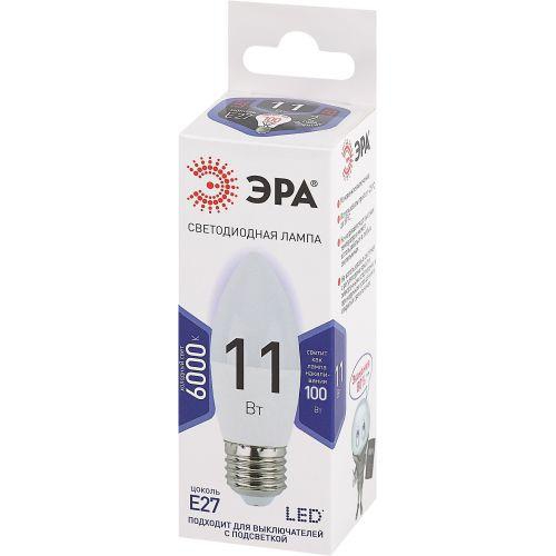 Лампа светодиодная B35-11w-860-E27 свеча 880лм ЭРА Б0032985 Б0032985