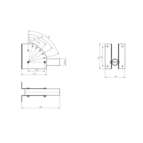 Кронштейн для уличного светильника SPP-AC2-0-300-048 300х150х120 d48мм с перемен. углом Эра Б0047651 Б0047651