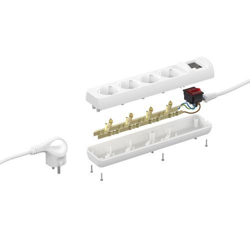 Удлинитель 4х3м с заземл. 16А IP20 U-4es-3m-3х1 ПВС 3х1 с выкл. Эра Б0028381 Б0028381