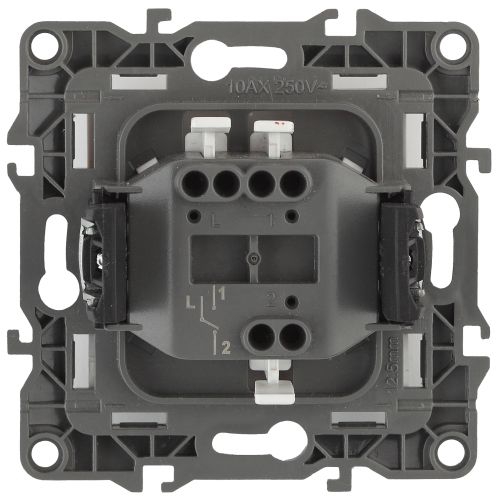 Механизм переключателя 1-кл. СП Эра12 10А IP20 12-1103-05 250В 10AX антрацит Эра Б0014643 Б0014643