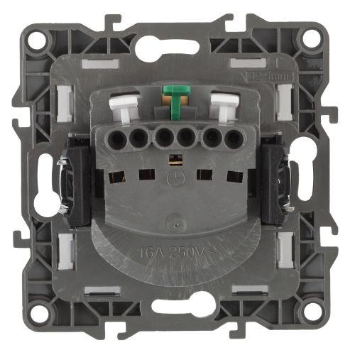 Механизм розетки 1-м СП Эра12 12-2101-01 16А IP20 16AX 250В 2P+E Schuko бел. Эра Б0014675 Б0014675