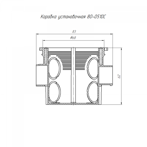 Коробка установочная СП углубленная 80-0510С безгалогенная (HF) 68х62 с саморезами Промрукав 80-0510С 80-0510С