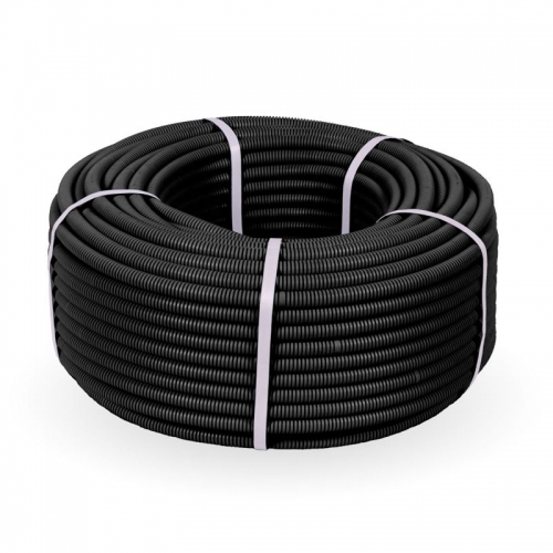 Труба гофрированная ПНД d16мм с протяжкой безгалоген. (HF) черн. (уп.100м) Строитель PR.021651 PR.021651