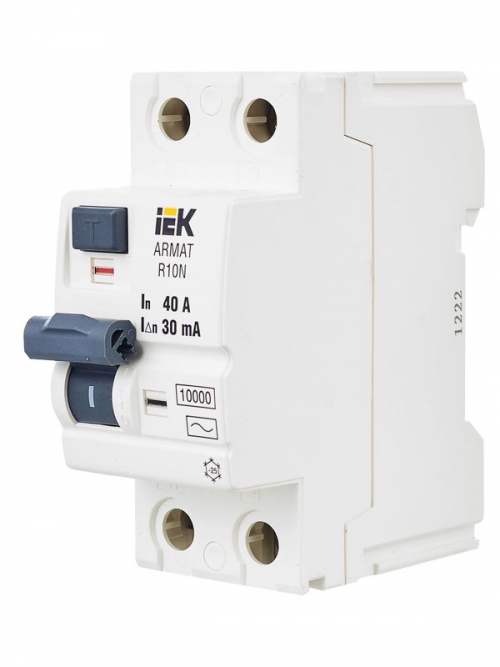 Выключатель дифференциального тока (УЗО) 2п 40А 30мА тип AC ВДТ R10N ARMAT IEK AR-R10N-2-040C030 AR-R10N-2-040C030