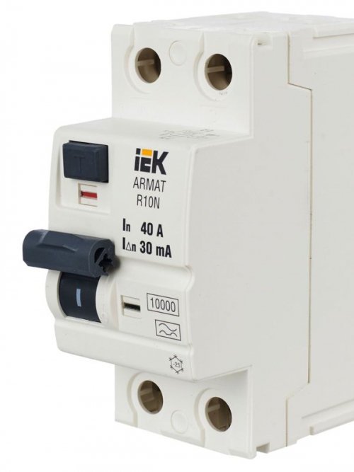 Выключатель дифференциального тока (УЗО) 2п 40А 30мА тип A ВДТ R10N ARMAT IEK AR-R10N-2-040A030 AR-R10N-2-040A030