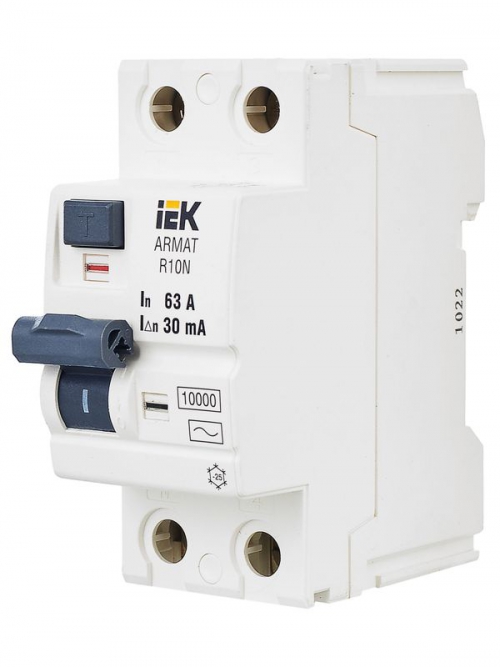 Выключатель дифференциального тока (УЗО) 2п 63А 30мА тип AC ВДТ R10N ARMAT IEK AR-R10N-2-063C030 AR-R10N-2-063C030