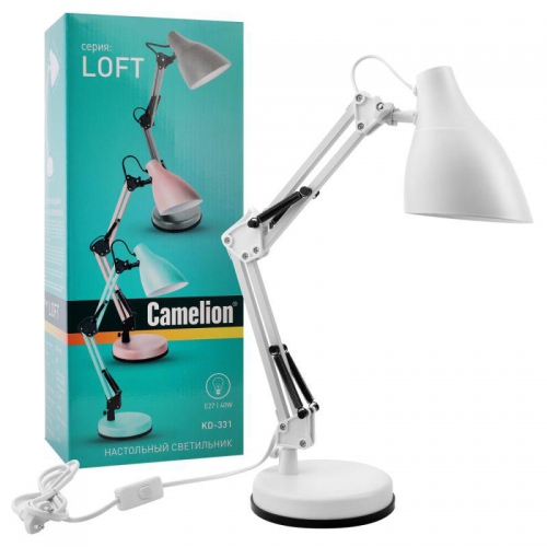 Светильник KD-331 C01 настол. 230В 40Вт E27 бел. Camelion 12790 12790