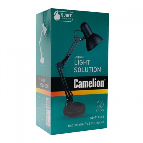 Светильник KD-313 C02 настол. 230В 60Вт E27 черн. Camelion 13640 13640