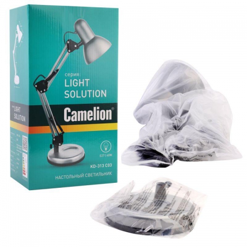 Светильник KD-313 C03 настол. 230В 60Вт E27 серебро Camelion 13641 13641