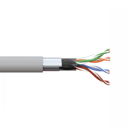 Кабель витая пара F/UTP кат.5e 4 пары solid 24AWG PVC сер. TERACOM PRO EKF TRP-5EFTP-04PVC-GY-IN3 TRP-5EFTP-04PVC-GY-IN3