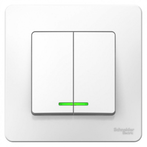 Выключатель 2-кл. СП Blanca 10А IP20 (сх. 5) 250В с подсветкой бел. SE BLNVS010511 BLNVS010511