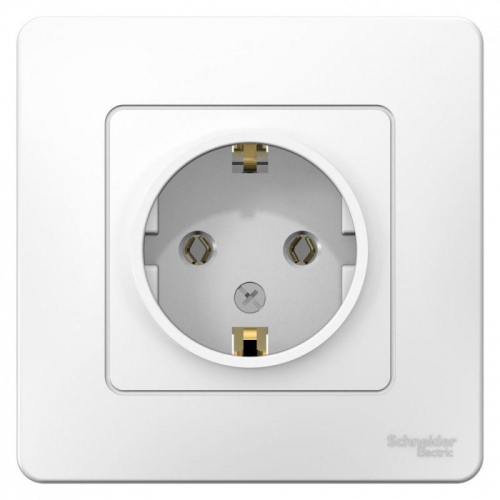 Розетка 1-м СП Blanca 16А IP20 250В с заземл. без защ. шторок бел. SE BLNRS001011 BLNRS001011