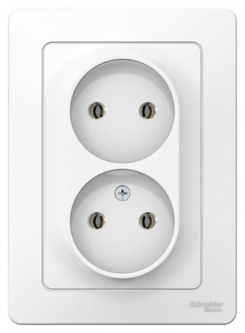 Розетка 2-м СП Blanca 16А IP20 250В без заземл. без защ. шторок бел. SE BLNRS000021 BLNRS000021