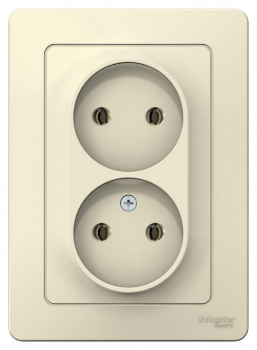 Розетка 2-м СП Blanca 16А IP20 250В без заземл. без защ. шторок молоч. SE BLNRS000022 BLNRS000022