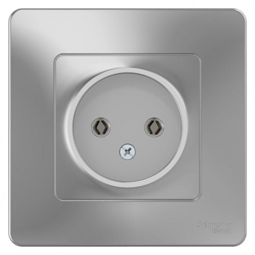 Розетка 1-м СП Blanca 16А IP20 250В без заземл. без защ. шторок алюм. SE BLNRS000013 BLNRS000013