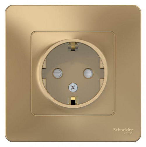 Розетка 1-м СП Blanca 16А IP20 250В с заземл. защ. шторки титан SE BLNRS001114 BLNRS001114