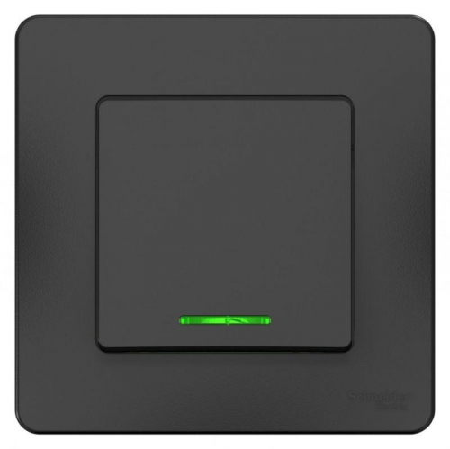 Выключатель 1-кл. СП Blanca 10А IP20 (сх. 1) 250В с подсветкой антрацит SE BLNVS010116 BLNVS010116