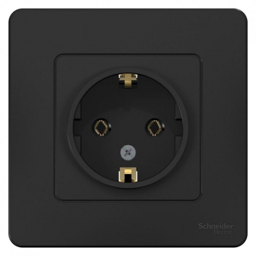 Розетка 1-м СП Blanca 16А IP20 250В с заземл. без защ. шторок антрацит SE BLNRS001016 BLNRS001016