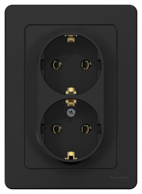 Розетка 2-м СП Blanca 16А IP20 250В с заземл. без защ. шторок антрацит SE BLNRS001026 BLNRS001026