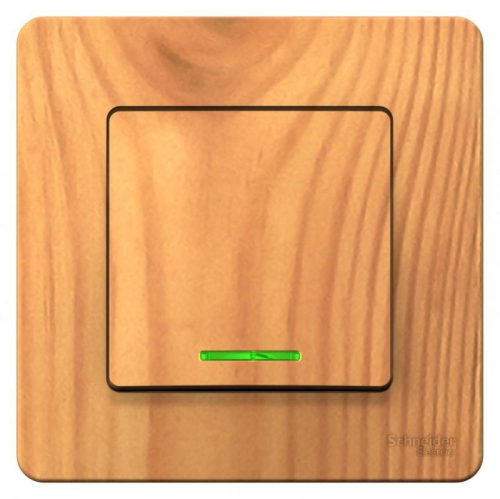 Выключатель 1-кл. СП Blanca 10А IP20 (сх. 1) 250В с подсветкой ясень SE BLNVS010115 BLNVS010115